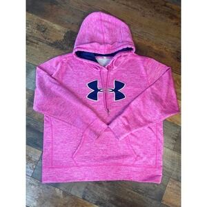 Under Armour Pink Hoodie Sweatshirt w/ Navy Logo Streetwear